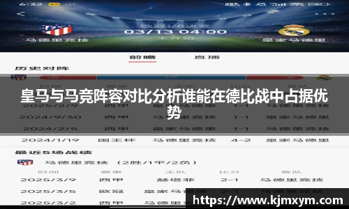 皇马与马竞阵容对比分析谁能在德比战中占据优势